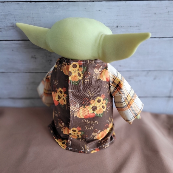 Clothes for 12" Grogu Baby Yoda Mattel Dolls. Brown Pumpkin Thanksgiving Outfit. - Picture 4 of 6